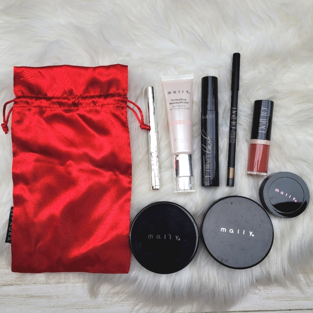 Mally Makeup & Doll 10 Mixed Lot Beauty Full Size 8pc Bundle Kit Eyes Face Lips
